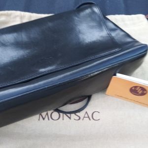 Authentic Monsac Black Leather purse
